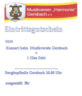 freier Eintrit zum Konzert und ein Glas Sekt