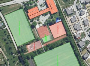 Tribüne für den Tennisplatz