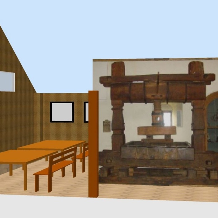 Schutzhütte / Historische Kelter in den Weinbergen von Stetten