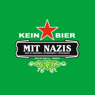 T-Shirt - Kein Bier mit Nazis - M - grünes Shirt