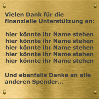 Erwähnung des Namens auf einer Plakette am Fernrohr