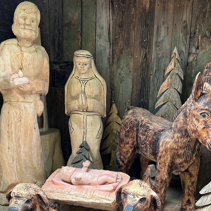 Holzkrippe Marktplatz Brakel