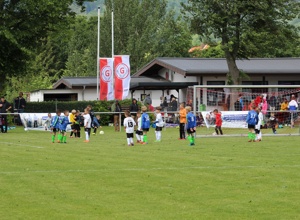 Rasentraktor für Pflege der Sportanlage