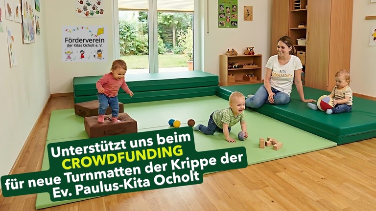 Neue Turnmatten für die Krippe der Ev. Paulus-Kita Ocholt