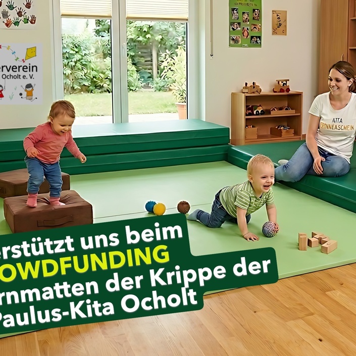 Neue Turnmatten für die Krippe der Ev. Paulus-Kita Ocholt