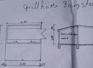 Neubau der Grillhütte im Burgstadion