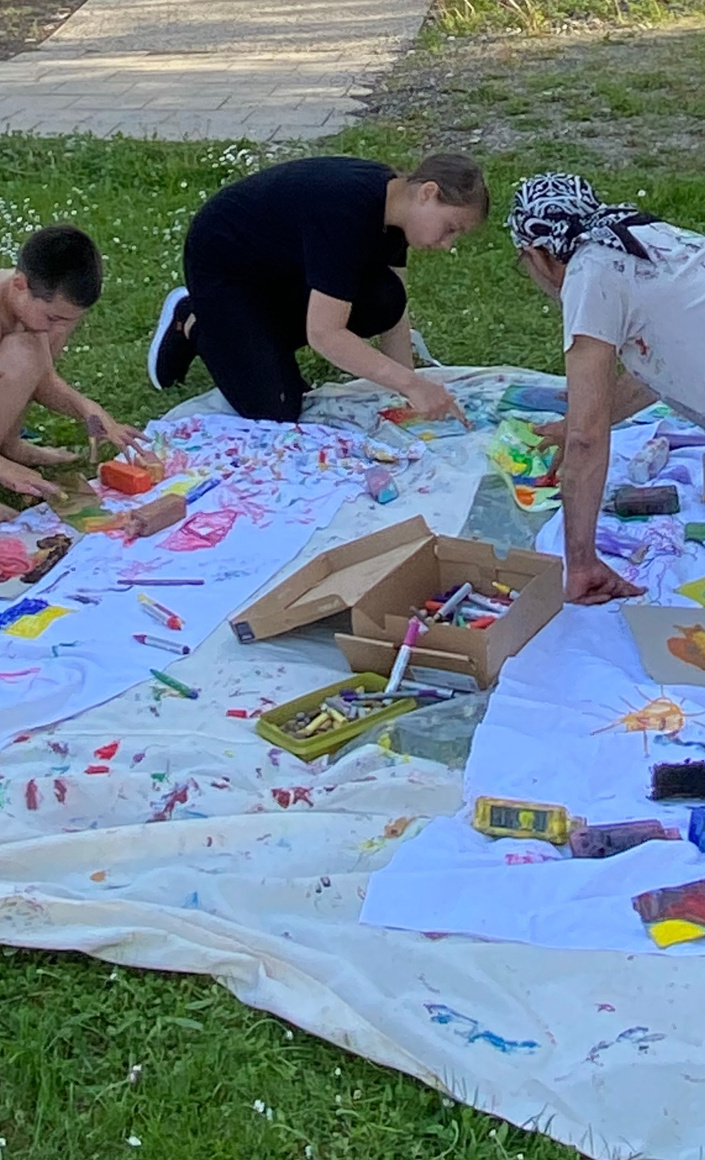 Malen mit Kindern aus der Ukraine