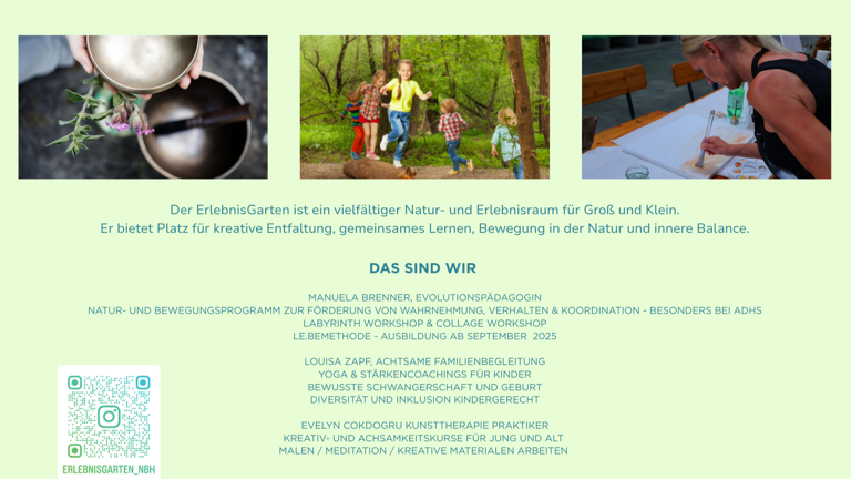 Der Erlebnisgarten ist ein Bewegungs- und Erlebnisraum