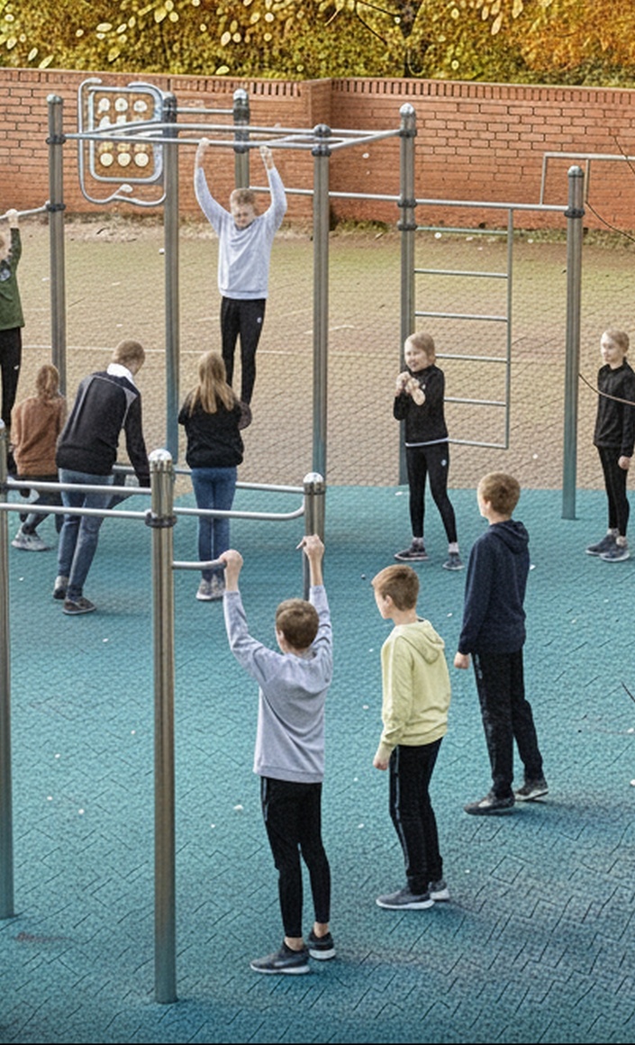 Stadtwerke: Fit a. d. Vikilu-Schulhof–gemeinsam zur Calisthenics-Anlag