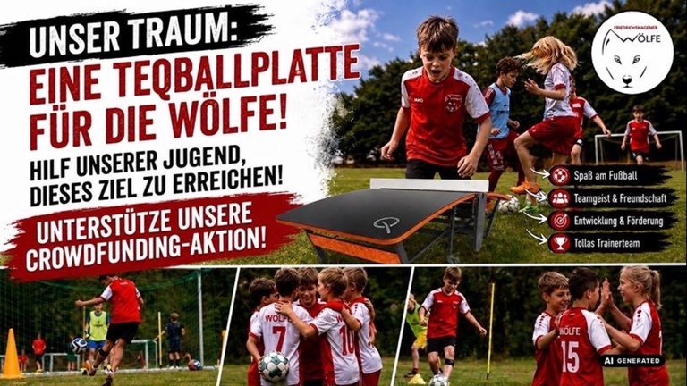 Teqballplatte für die Friedrichshagener Wölfe
