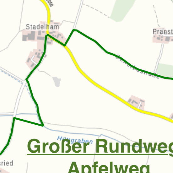 Beschilderte Themenwege mit Übersichtstafel und Sitzbänken