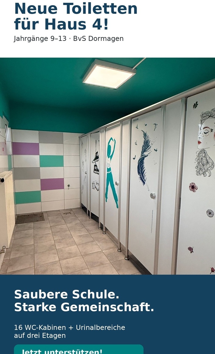 Saubere Schule. Starke Gemeinschaft. – Neue Toiletten für Haus 4