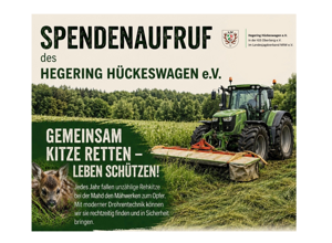 Spendenaufruf der Jägerschaft Hückeswagen für die Drohnen-Kitzrettung