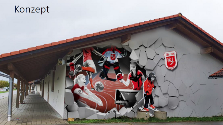 cooles Graffiti für die TSV Königsdorf  Sportarena
