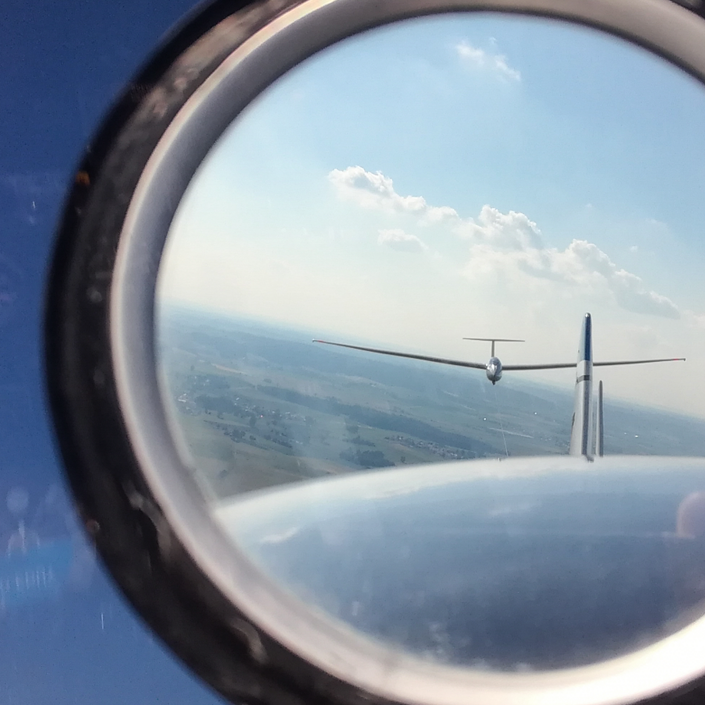 offene Haube Segelflugzeug