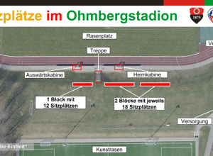 Sitzplätze im Ohmbergstadion