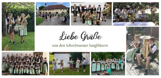 Grußkarte mit Fotocollage der Scheebrunner Jungbläser