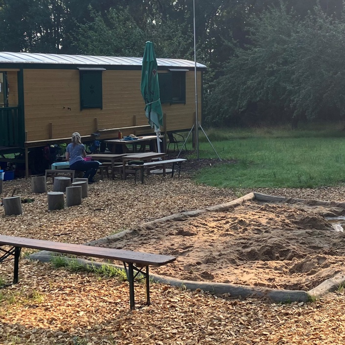 Sonnensegel und Abdeckplane für den Sandkasten des Waldkindergarten