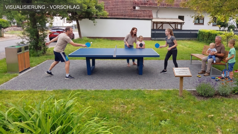 Tischtennisplatz für den Dorfplatz Darsberg