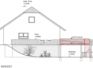 Terrasse am Sportgelände der Sportfreunde Obersimonswald