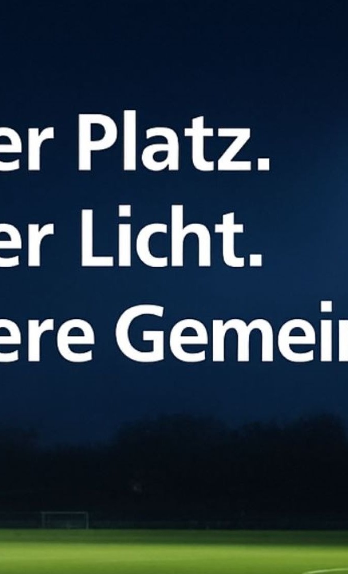 Neue Flutlichtmasten für unseren Fußballplatz