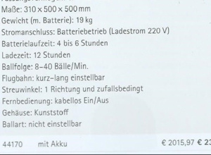 Ballwurfmaschine