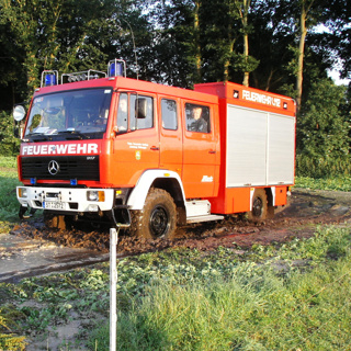 Fahrt mit Feuerwehrauto