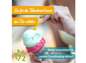 Ein Eis für die Teilnehmenden der 72-Stunden-Aktion