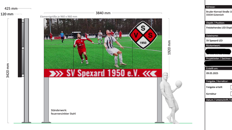 Digitale Anzeigetafel für den SVS