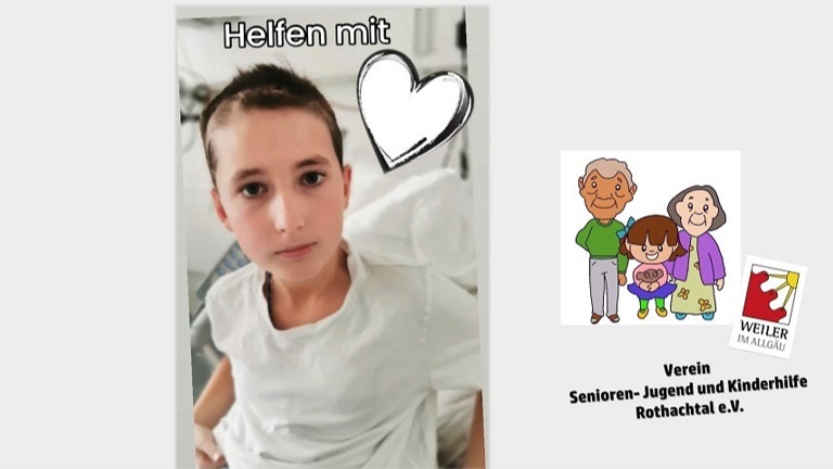 Helfen mit Herz - für einen 10. jährigen an Krebs erkrankten Jungen