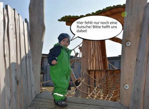 Eine Rutsche für die Kinder der Kita Emilia