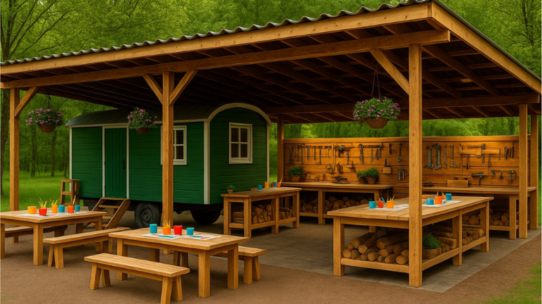 Tim’s Kreativbereich - Carport, Werkbank, Bastel- und Malwerkstatt