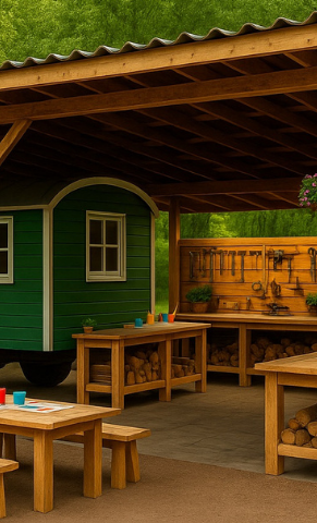Tim’s Kreativbereich - Carport, Werkbank, Bastel- und Malwerkstatt