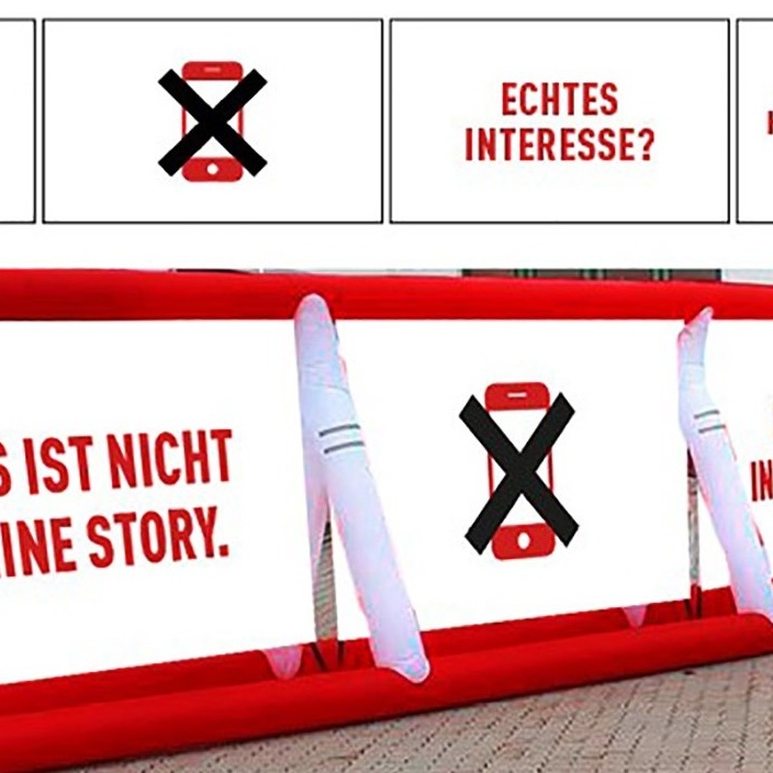 "Das ist nicht Deine Story" - Sichtschutzwand