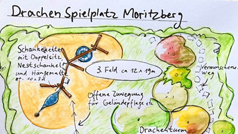 Erneuerung vom Drachenspielplatz in Moritzberg