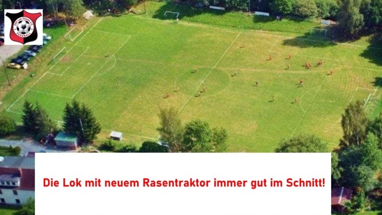 Die Lok mit neuem Rasentraktor immer gut im Schnitt!