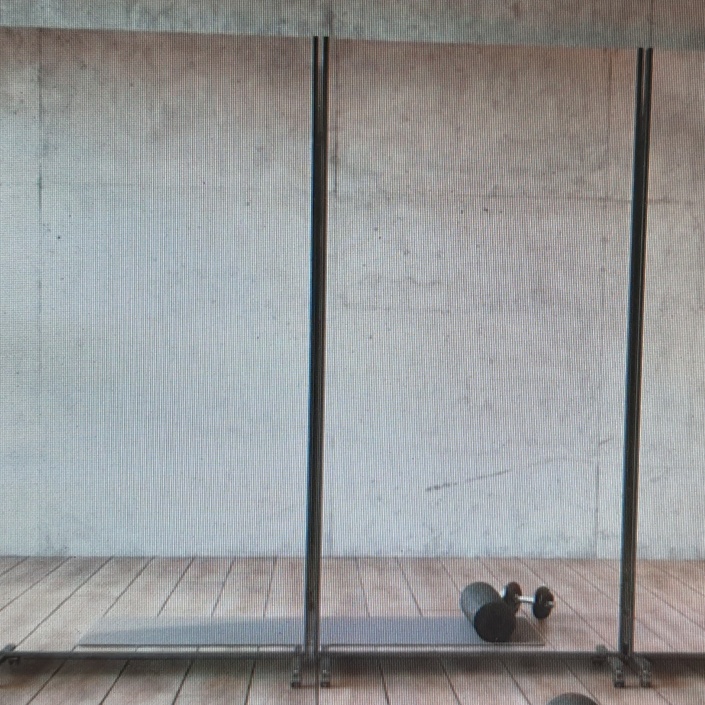 Mobile Folienspiegelwand