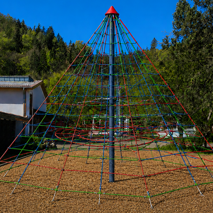 Seilpyramide zum Klettern und Entdecken für unseren Schulhof