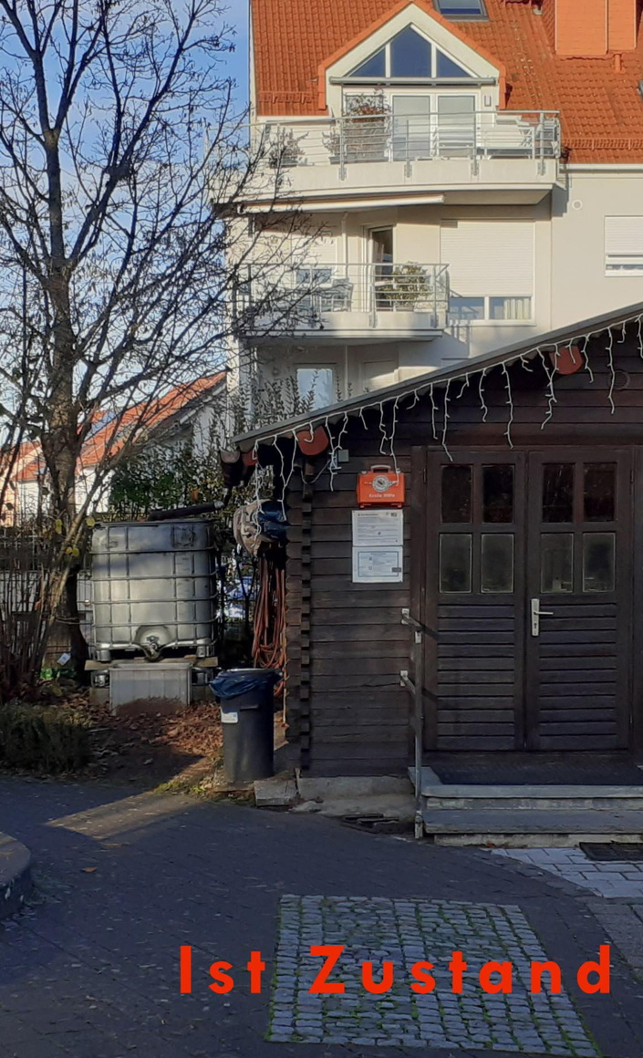 Gewächshaus mit Zisterne