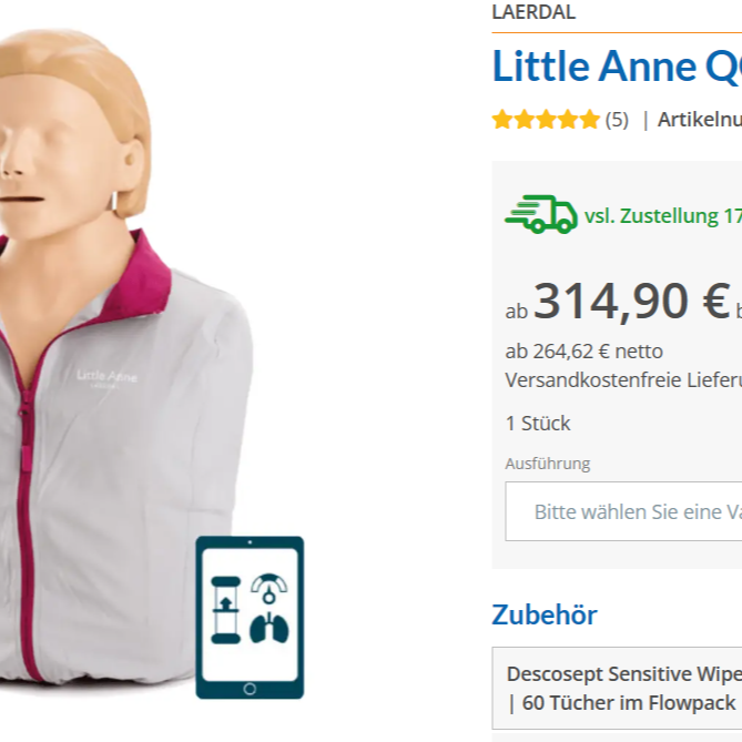 Anschaffung von Reanimationpuppen zur Unterrichtsversorgung