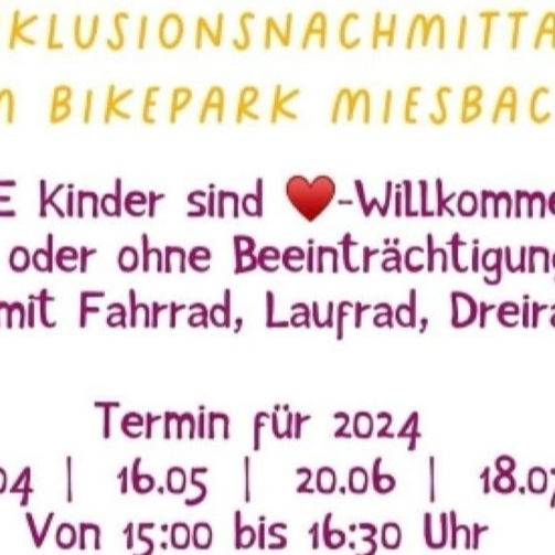 Inklusionsnachmittag im Bikepark Miesbach