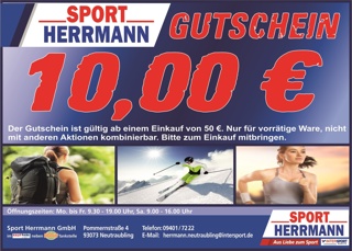 10 € Gutschein bei Sport Herrmann-Intersport, Neutraubling