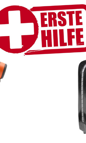 Defibrillator und Erster-Hilfe Rucksack