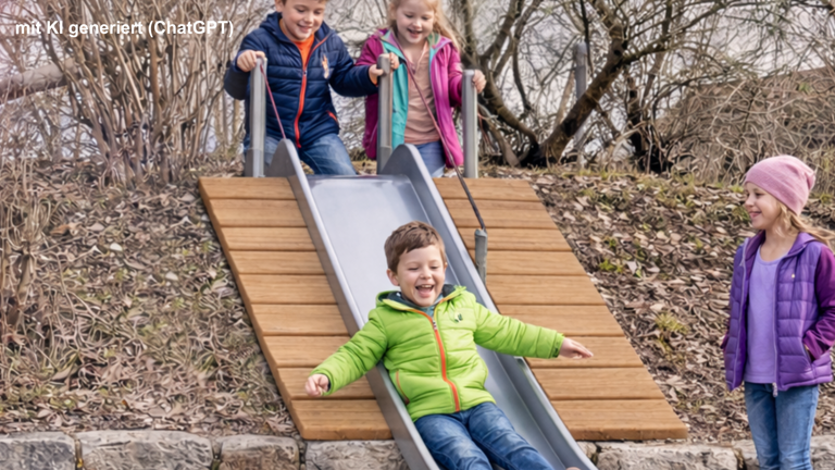 Gemeinsam rutschen wir ans Ziel! Ein neues Abenteuer am Pausenhofberg!