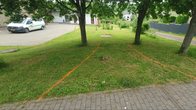 Aufsitzmäher für die Grünanlage des Vereins