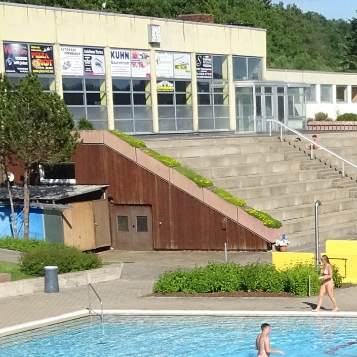 Dachkonstruktion für PV-Anlage im Waldbad