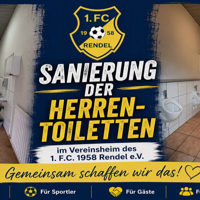 Neue Herren-Toiletten für unser Vereinsheim – Gemeinsam für den 1. F.C