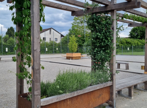Sonnenschirme für die neue Boule-Anlage beim TSV Dachau 1865
