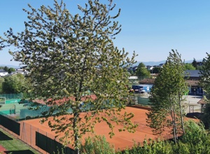 Tribüne für den Tennisplatz