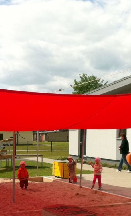 Beschattung Matschanlage Kindergarten Sommersell